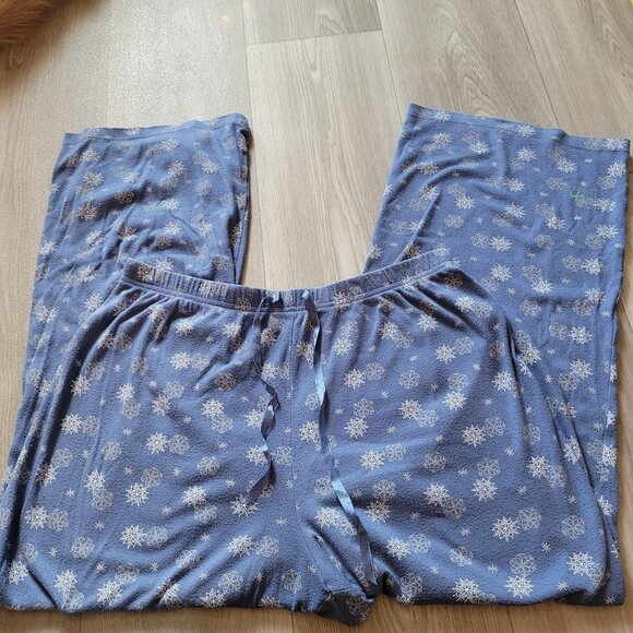 Croft & Barrow Womens M Blue Snowflake Print Pajama Set - Picture 3 of 7